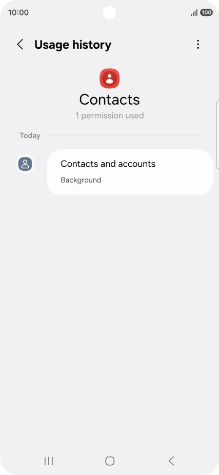 The app activity for the selected app is displayed. The app activity for the selected app is displayed.