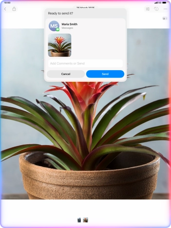 Ask Siri to share the screen content with your contacts. Ask Siri to share the screen content with your contacts.