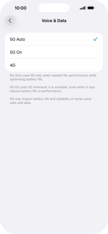 To turn on automatic switch between 5G and 4G, press 5G Auto. To turn on automatic switch between 5G and 4G, press 5G Auto.