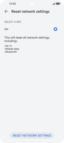 Press RESET NETWORK SETTINGS.