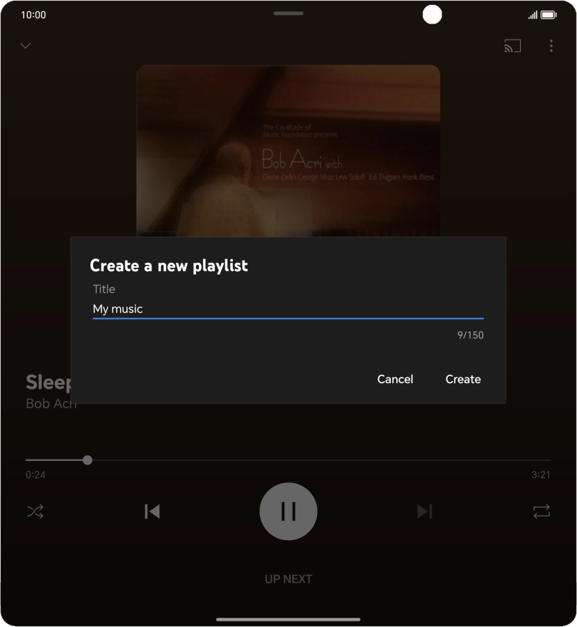 Key in a name for the playlist and press Create.