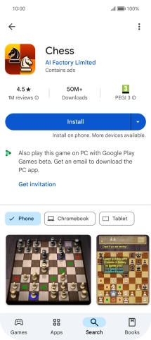 Press Install and follow the instructions on the screen to install the app.