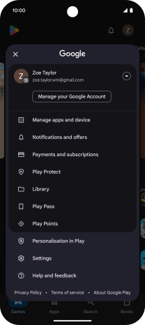 Press Manage apps and device. Press Manage apps and device.