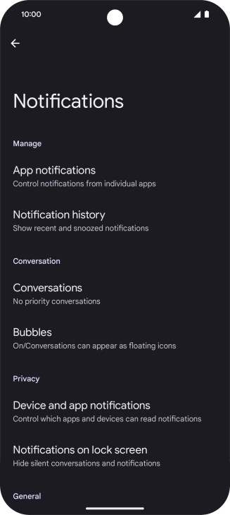 Press App notifications. Press App notifications.