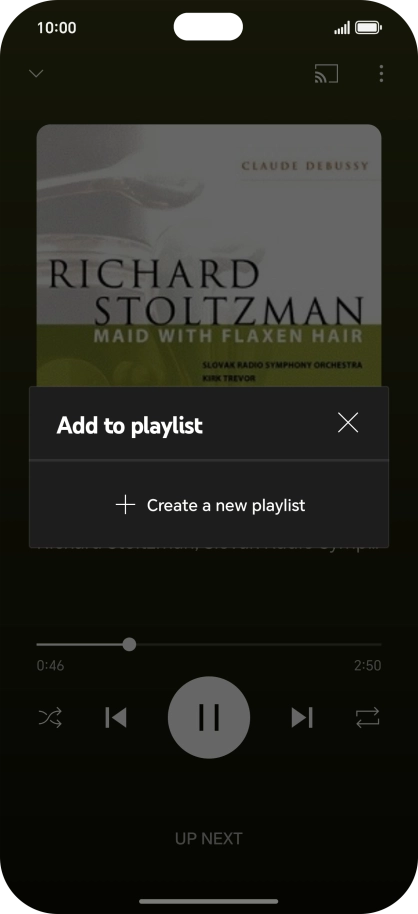 Press Create a new playlist. Press Create a new playlist.