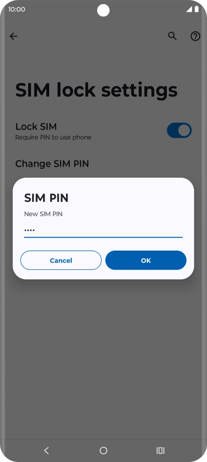 Key in a new four-digit PIN and press OK.