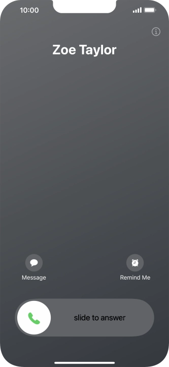 Press and drag the accept call icon right.