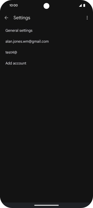 Press the required email account. Press the required email account.