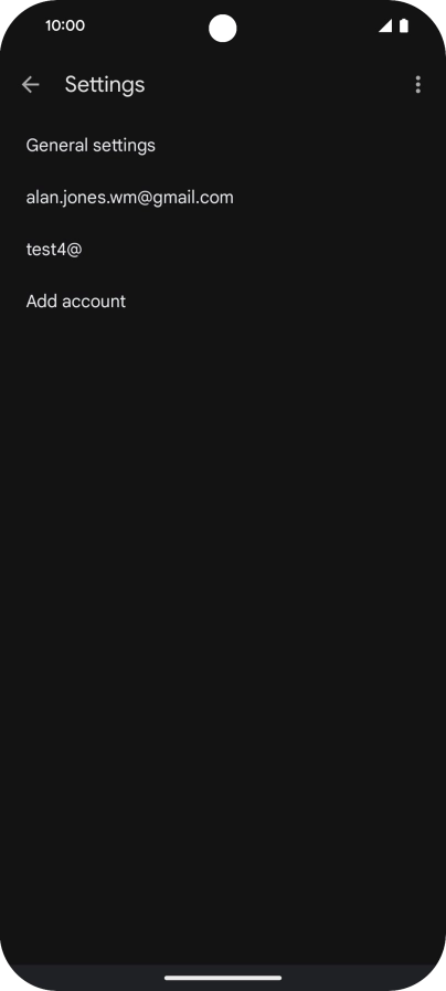 Press the required email account. Press the required email account.