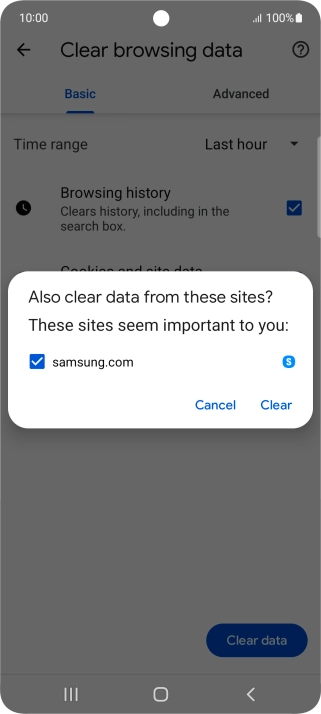 Press Clear.