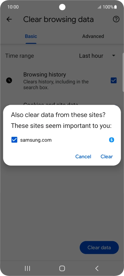 Press Clear.