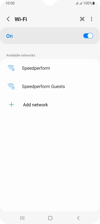 Press the required Wi-Fi network.