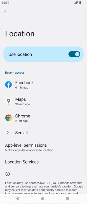Press App-level permissions. Press App-level permissions.