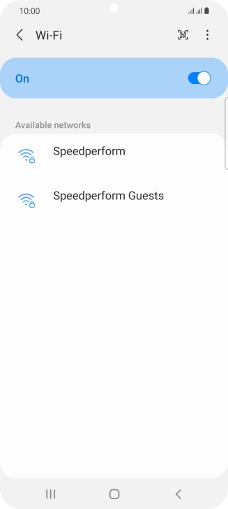 Press the required Wi-Fi network.