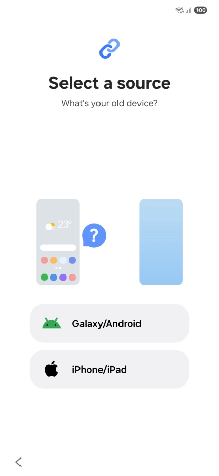 Press the required setting and follow the instructions on the screen to transfer the content from another phone. Press the required setting and follow the instructions on the screen to transfer the content from another phone.