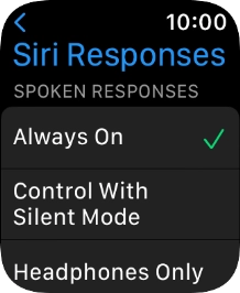 Press the required setting below 