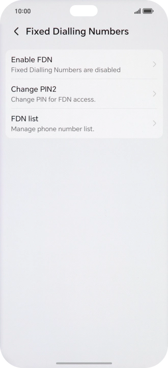 Press Enable FDN. Press Enable FDN.