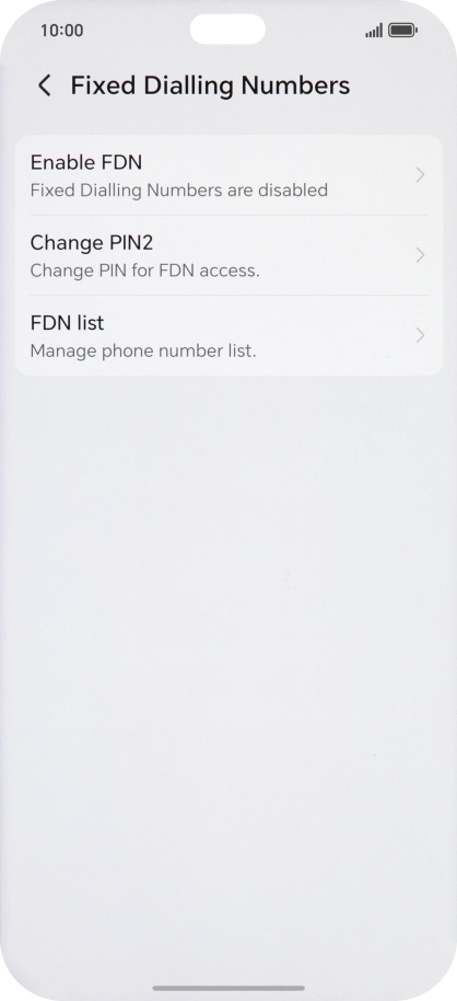 Press Enable FDN. Press Enable FDN.