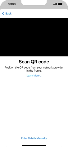 Place the QR code you've received inside the phone camera frame to scan the code. Your eSIM is transferred to your new phone over the internet.