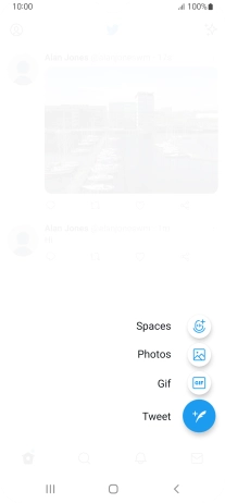Press the new tweet icon. Press the new tweet icon.