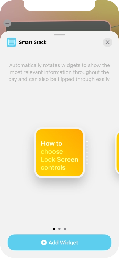 Slide your finger right or left on the screen to select the required widget size. Slide your finger right or left on the screen to select the required widget size.