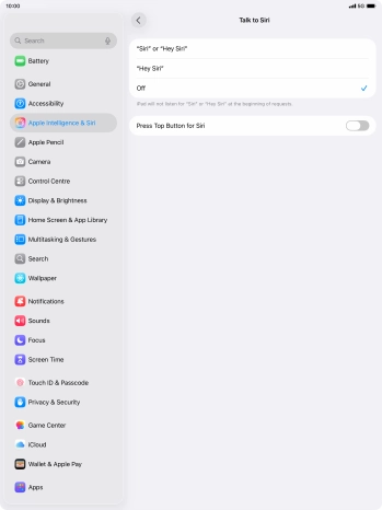 Press the indicator next to 
