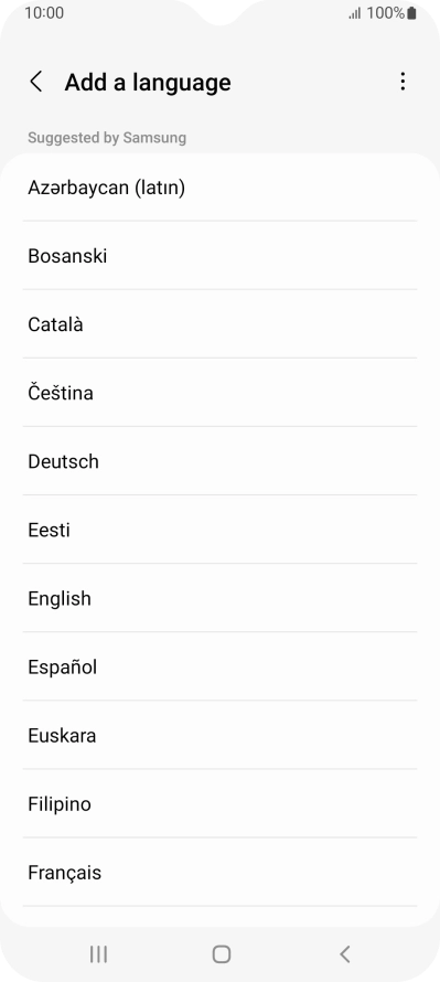 Press the required language. Press the required language.