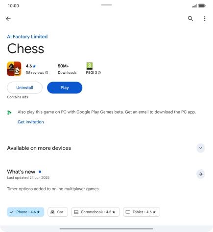 Press Uninstall.