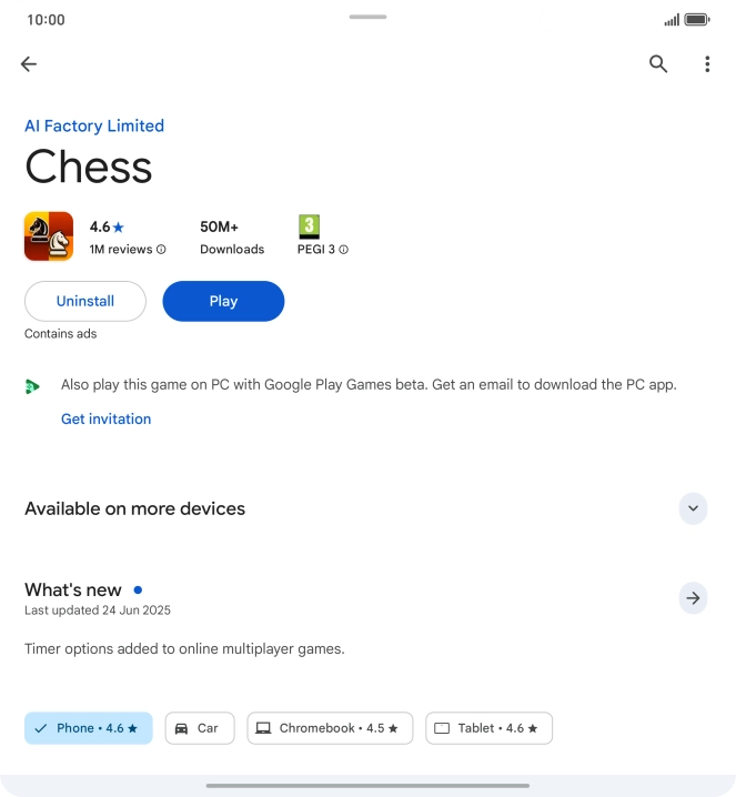 Press Uninstall.