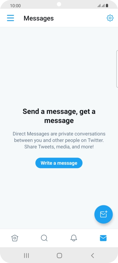 Press the new message icon. Press the new message icon.