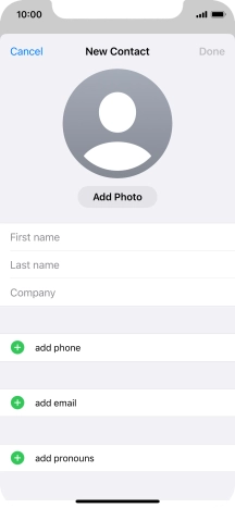 Press First name and key in the first name.