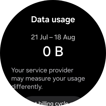 The total data usage is displayed. The total data usage is displayed.