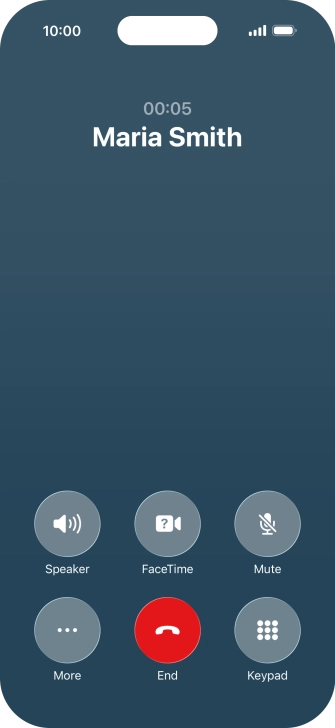 Press More during an ongoing call.