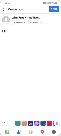 Write the required text and press POST. Write the required text and press POST.