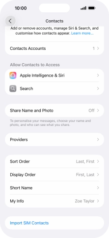 Press Import SIM Contacts. Press Import SIM Contacts.