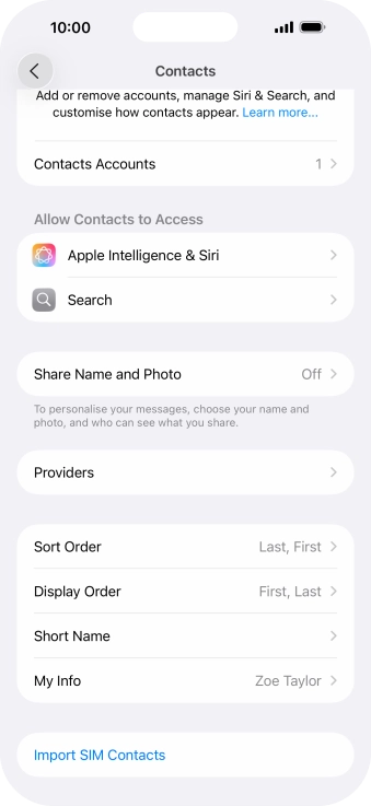 Press Import SIM Contacts. Press Import SIM Contacts.