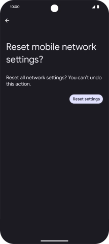 Press Reset settings. Press Reset settings.