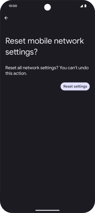 Press Reset settings. Press Reset settings.