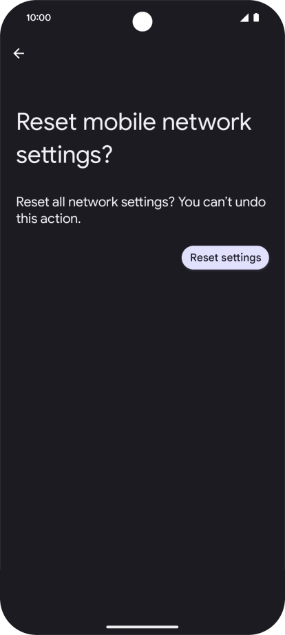 Press Reset settings. Press Reset settings.