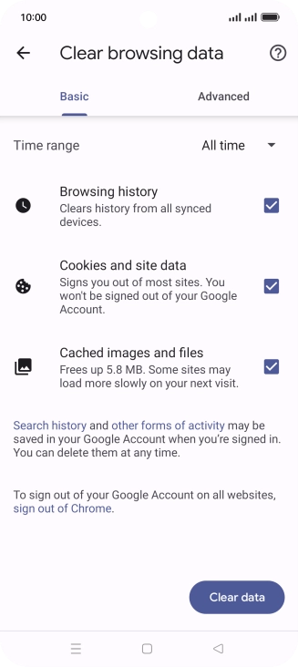 Press the fields next to the required data types. Press the fields next to the required data types.