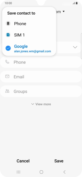 Press the required Google account. Press the required Google account.