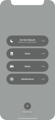 Press the required focus mode to activate or deactivate it immediately.