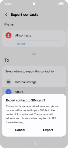Press Export.