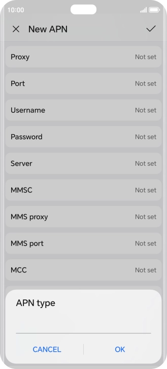 Key in default and press OK. Key in default and press OK.