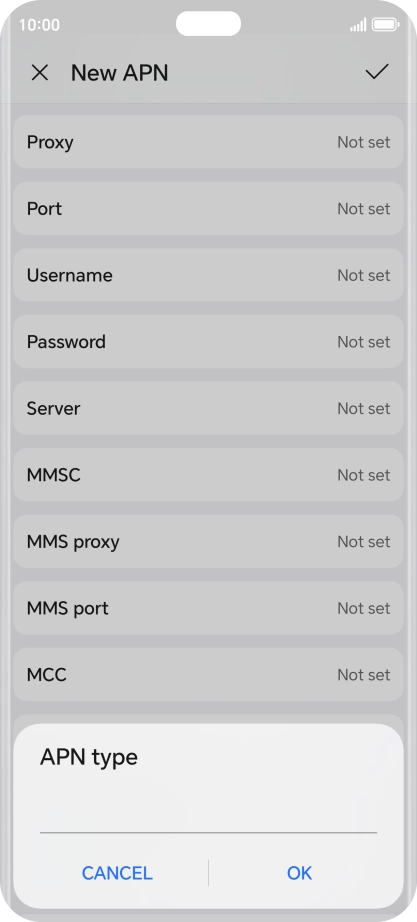 Key in default and press OK. Key in default and press OK.