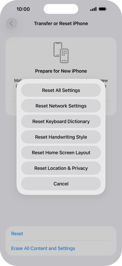 Press Reset Network Settings. Press Reset Network Settings.