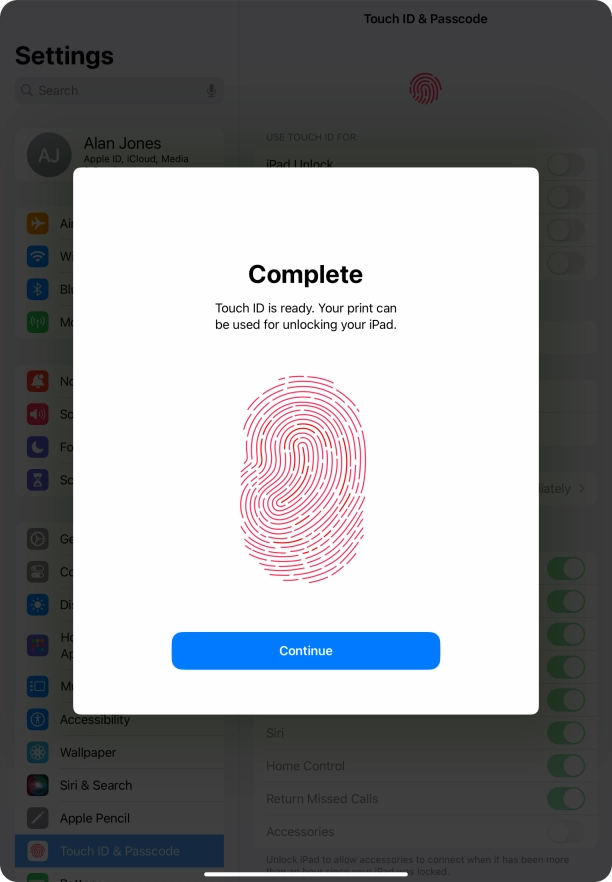 Press Continue. If you haven't previously selected a lock code, key in a code of your own choice twice. Press Continue. If you haven't previously selected a lock code, key in a code of your own choice twice.