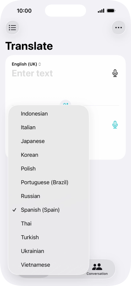 Press the required target language. Press the required target language.