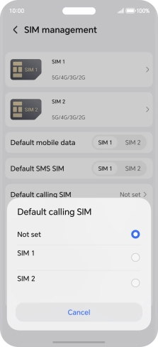 Press the required setting. Press the required setting.