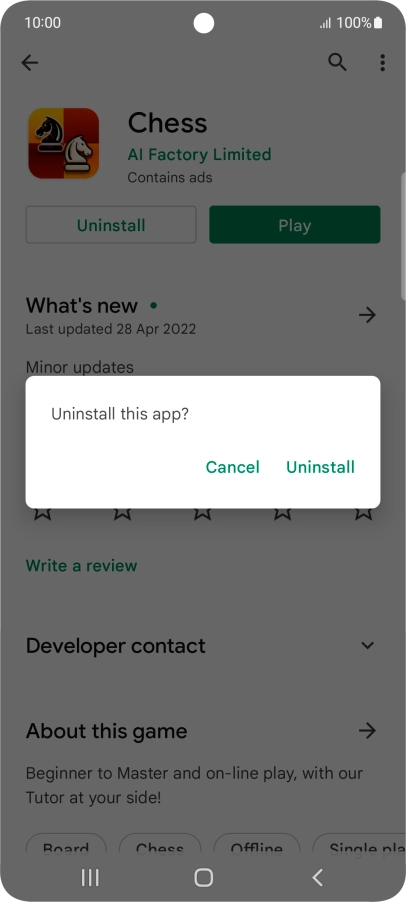 Press Uninstall.